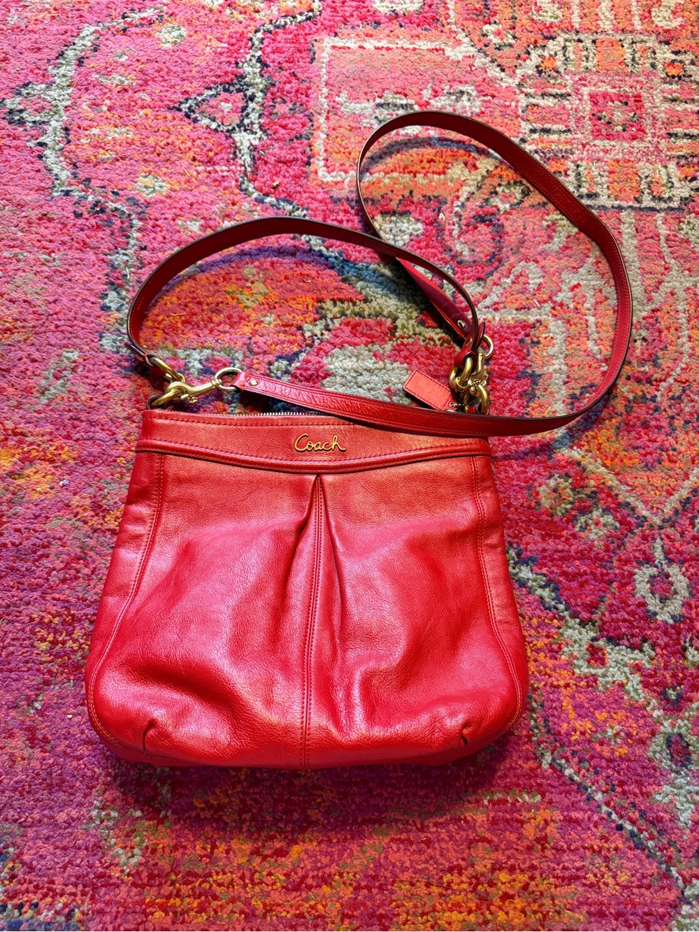Coach Ashley Red Leather Crossbody Bag
